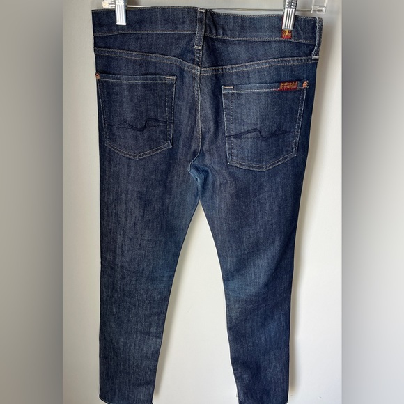 7 For All Mankind Original Roxanne Skinny Dark Blue Wash | Size 29 | 32’’ Inseam - Picture 3 of 12